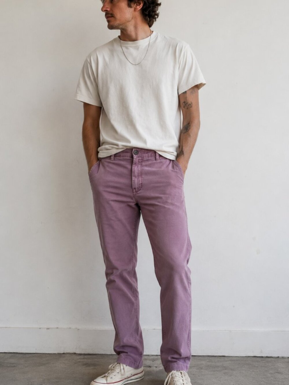 Original Paperbacks Garment Dyed Chino Pants 36x34 Dusty Mauve Pink